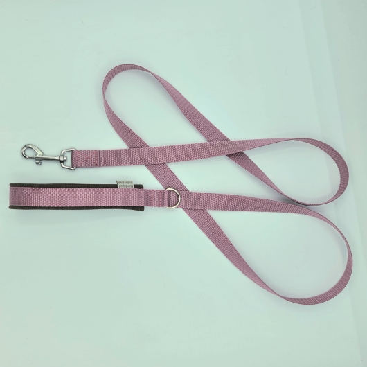 Leine mit weicher Handschlaufe altrosa mauve-braun
